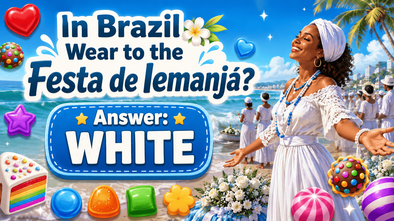In Brazil Wear to the Festa de Lemanja Cookie Jam Answer